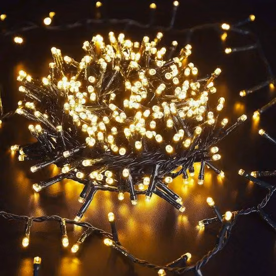 Ghirlanda luminosa natalizia da 7,5 m con 300 LED bianco caldo, impermeabile