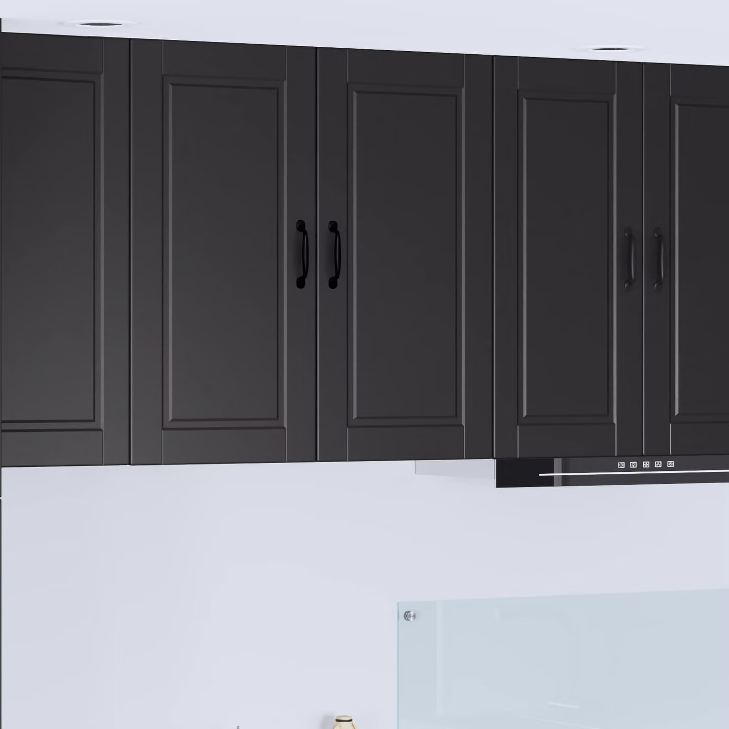 Armadietto a muro moderno vidaXL PORTO nero con ante a battente e ripiani interni, L: 80 cm, P: 31 cm, H: 80 cm