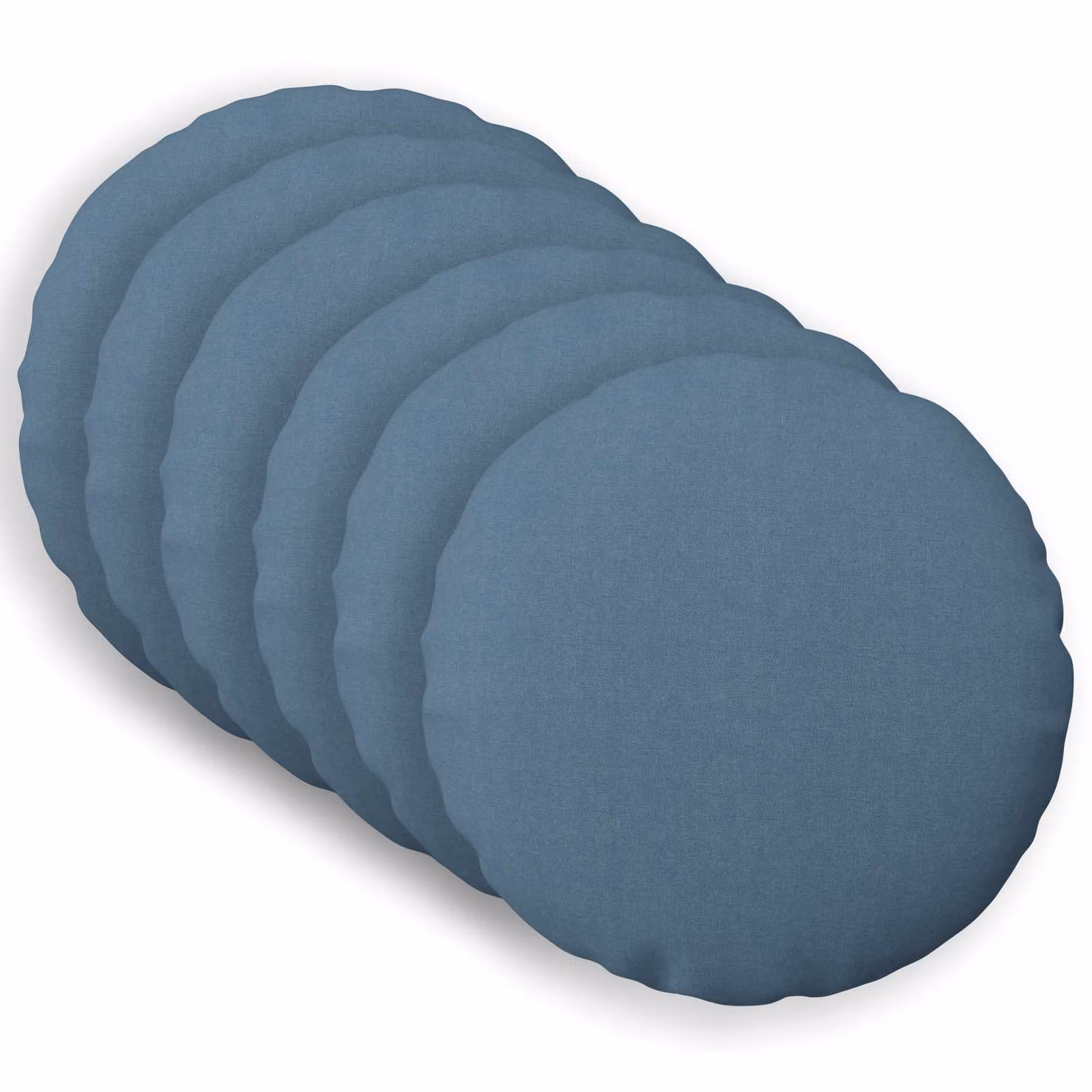 Set di 6 federe rotonde vidaXL HEERLEN in tessuto blu jeans, Ø 50 cm