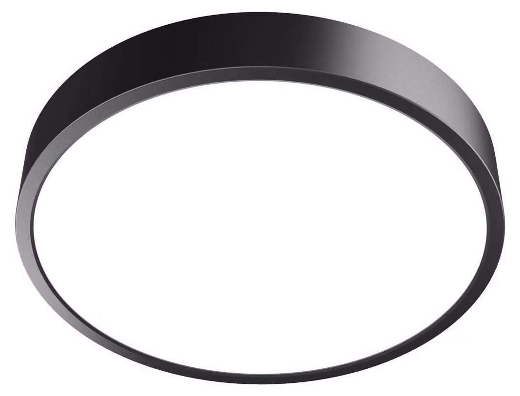Plafoniera LED rotonda Botta nera 32W, luce bianca regolabile 3200 lm, materiale plastico, dimensioni: 4,5 x 40 x 40 cm, IP44, Italux