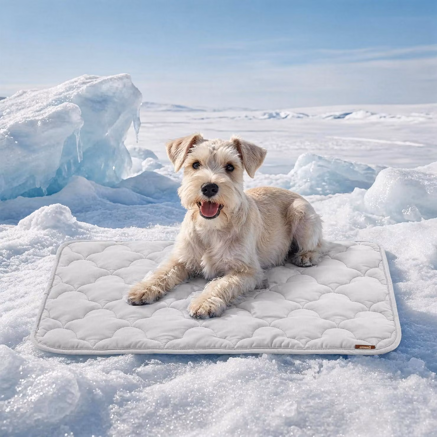 Tappetino refrigerante per cani, 74 x 46 cm, materiale Q-Max > 0.5, lavabile, colore grigio
