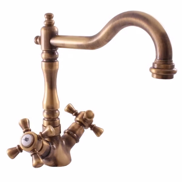 Slezák-RAV Slezák RAV Morava Retro MK320/8SM Miscelatore per lavello Colore: ottone vecchio, Dimensione: 1/2''