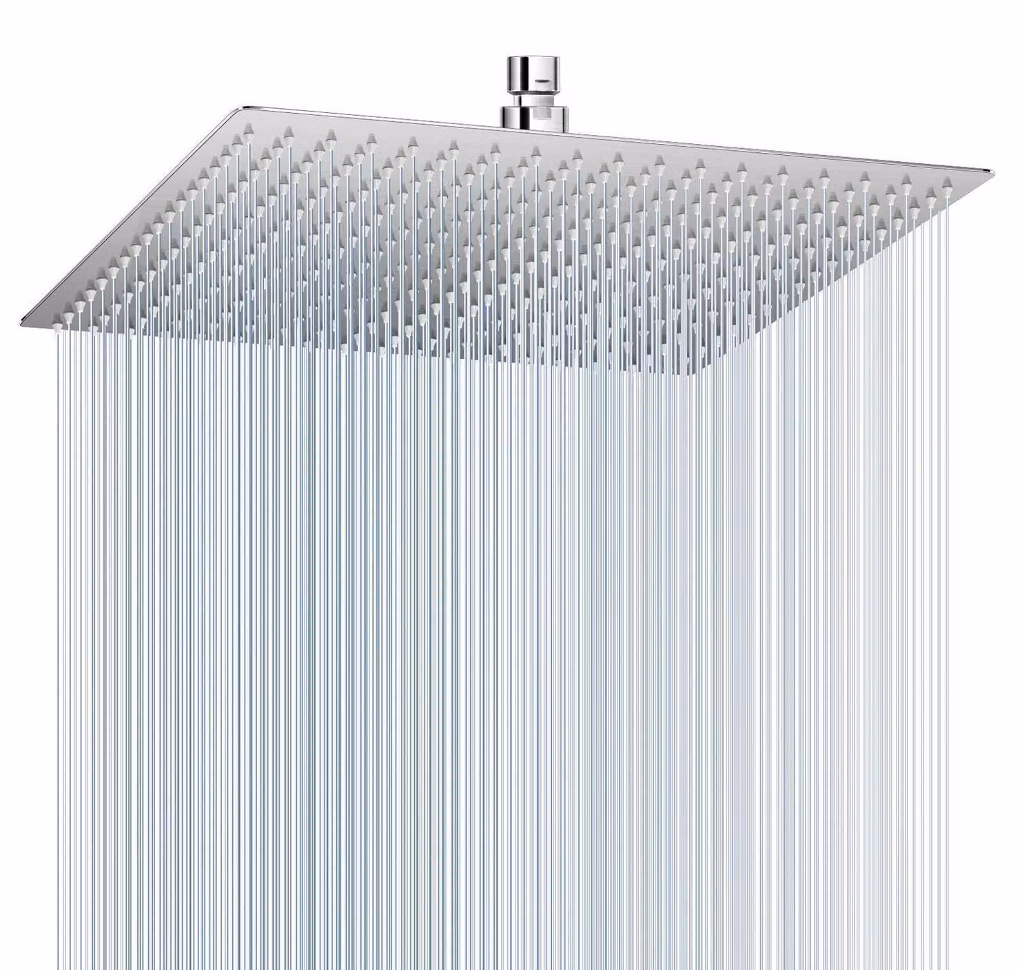 Doccia a pioggia, 40 cm, angolare, finitura in nichel spazzolato, acciaio inossidabile 304, a risparmio idrico, con 324 ugelli anticalcare, regolabile a 360°