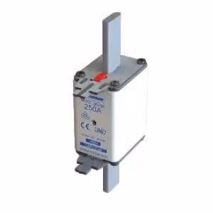 Inserto fusibile Eaton, bassa tensione, 63 A, CA 400 V, 120 kA, NH02, gL/gG, IEC, doppio indicatore di stato, linguetta di azionamento sotto tensione 63NHG02B-400