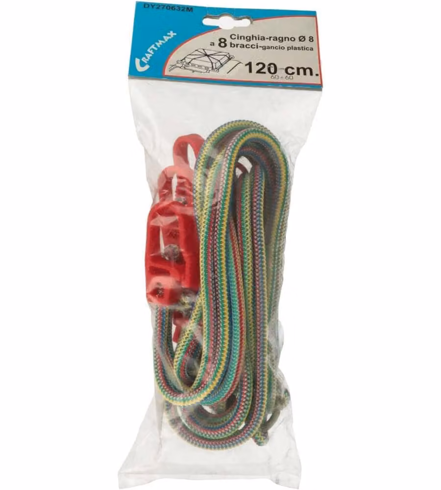Masidef Elastici a Ragno 120 cm Assortiti per Fissaggi Pratici