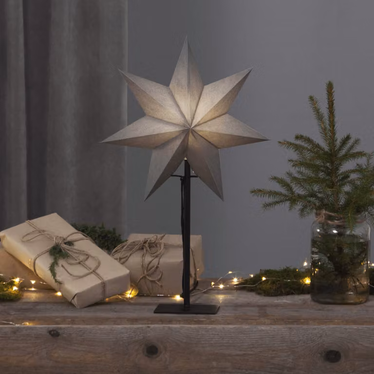 Star Trading Ozen, figura decorativa luminosa, grigia, per creare atmosfera, grado di protezione IP20, flessibile, a forma di stella