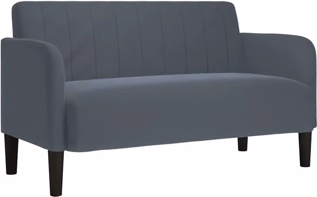 Divano da soggiorno moderno in velluto grigio con cuscini inclusi L: 124 cm, P: 74 cm, H: 68 cm