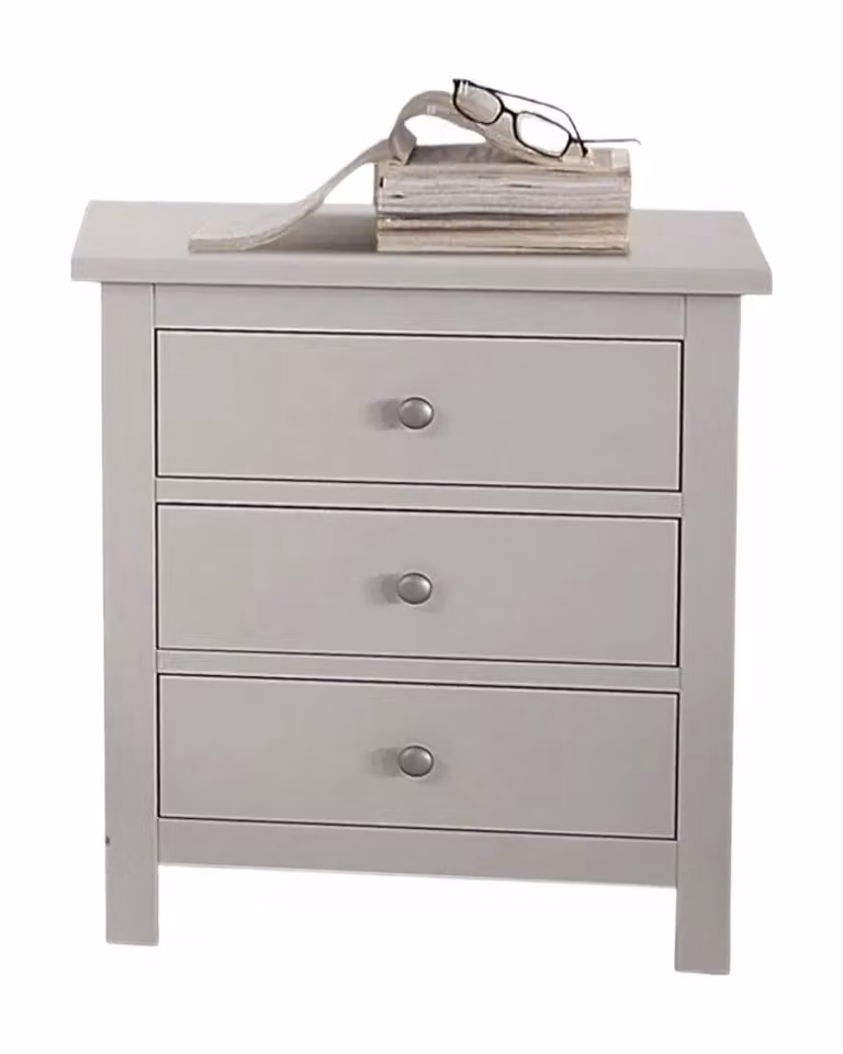 Comodino laccato bianco con 3 cassetti Mobili 2G L/P/H: 58 x 40 x 66 cm