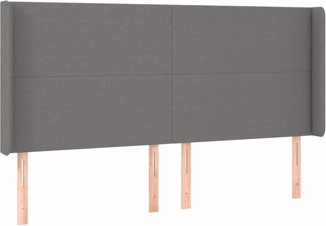Testiera | Testata ad Orecchio GrigioScuro 183x16x118/128cm inTessuto