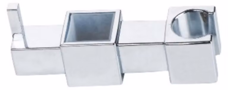 Supporto regolabile per soffione doccia, compatibile con guide quadrate