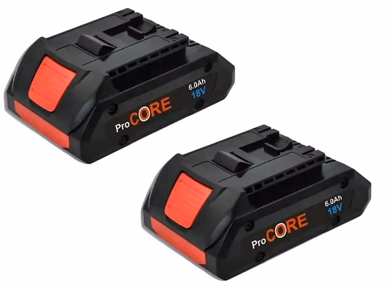 Batterie, capacità 6000 mAh, ampia compatibilità, 6,0 Ah, 2 pezzi, 18V