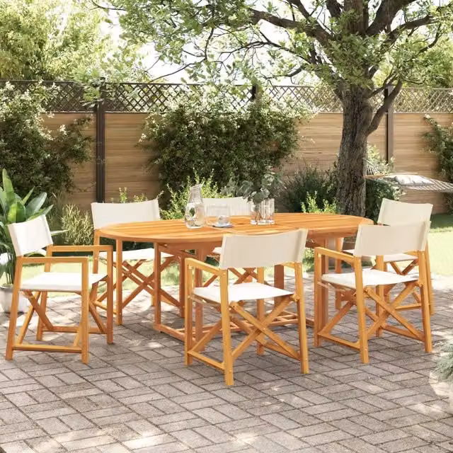Set di 6 sedie pieghevoli in tessuto bianco crema 3208917
