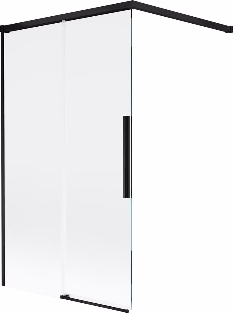 Mexen Rox paravento da vasca 2-ante scorrevole 100 x 150 cm, trasparente, nero - 8C9-100-003-70-00
