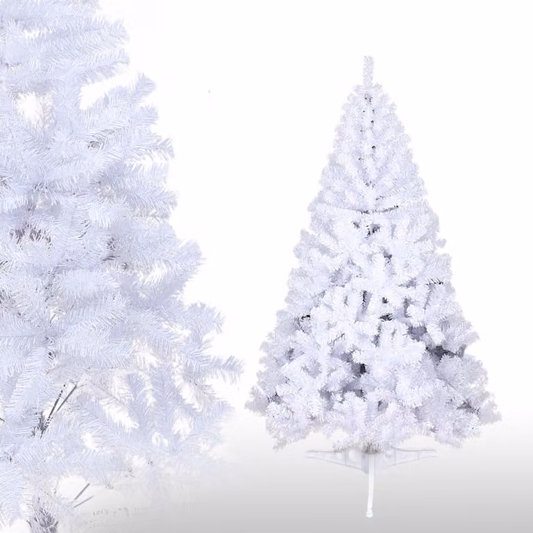 Jayseuw Albero di Natale Albero di Natale albero di Natale stand selezione floccatura bianco 120cm