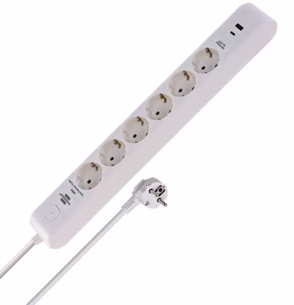 Ciabatta multipresa Brennenstuhl a 6 prese con porte USB e protezione da sovratensione
