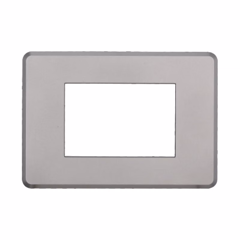 ETTROIT AN87306 Placca 3P Slim Sottile Serie Moon Colore Silver Compatibile Con Bticino Axolute Air