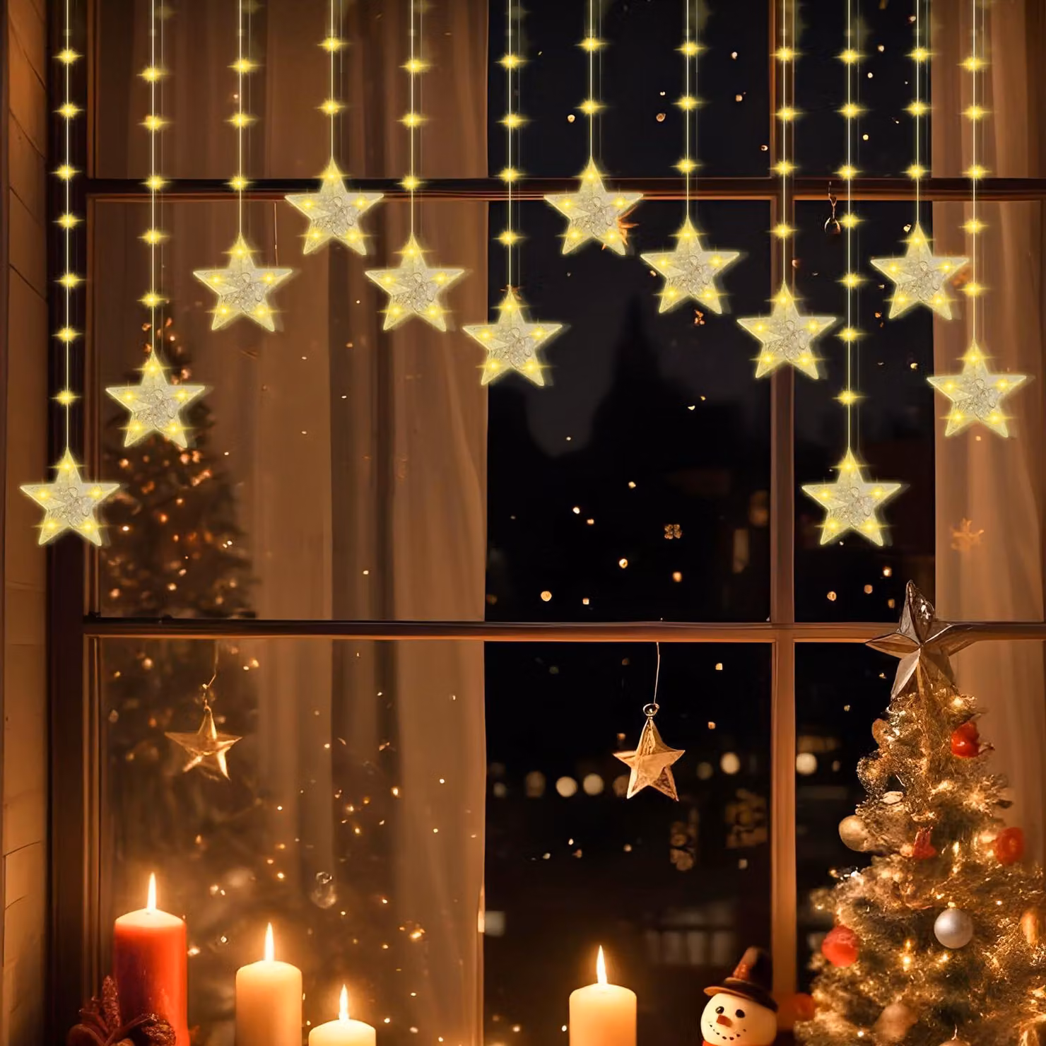 Catena luminosa con 120 LED, lunghezza 3 metri, 8 modalità, grado di protezione IP44, con timer, adatta per interni ed esterni