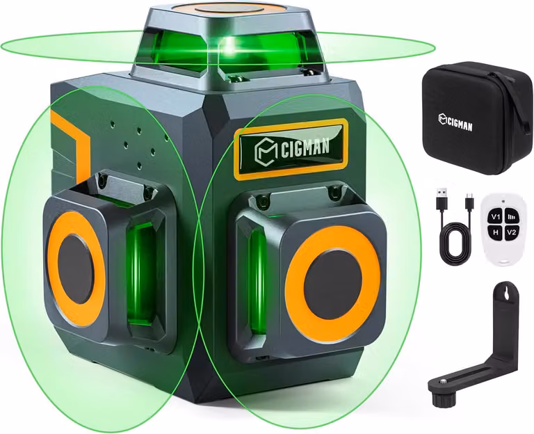 CIGMAN CM701SE Livella Laser 3D 360 Verde Autolivellante 12 Linee Telecomando