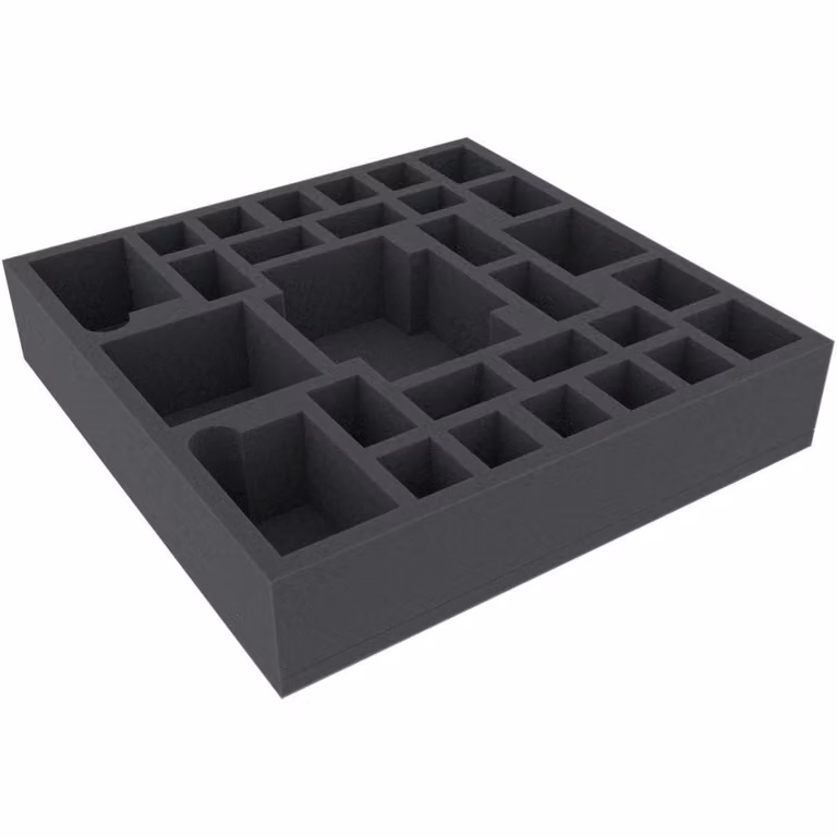 Inserto in schiuma con 29 scomparti per miniature, 295 x 295 x 60 mm