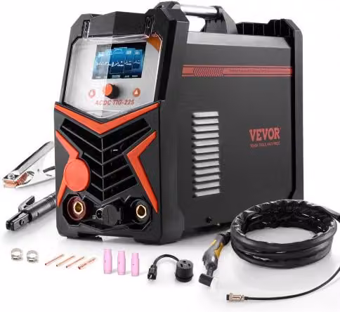 Saldatrice TIG VEVOR da 225 A per Alluminio, Multiprocesso AC/DC con Display LED e Inverter IGBT, Colore Nero