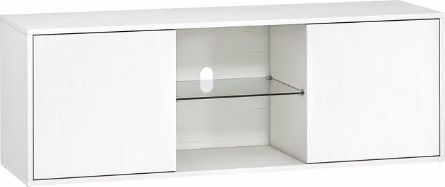 Mobile Porta TV HOMCOM Moderno Bianco con Ante Soft Close e Ripiano in Vetro, Sospeso o a Terra, per TV fino a 55 pollici – 1