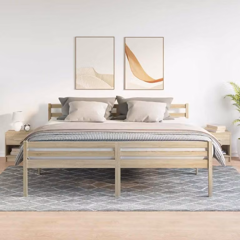 Set di 2 comodini con cassetto vidaXL in stile scandinavo, colore Rovere Sonoma, L 39 cm x P 28 cm x H 41 cm