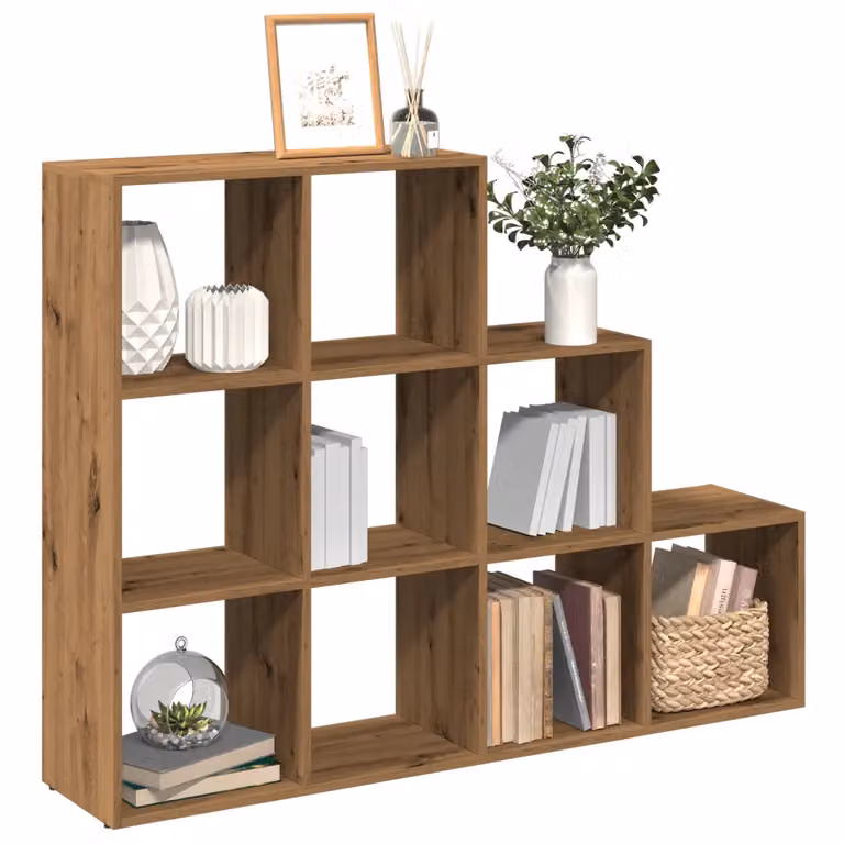 Libreria a 3 Ripiani vidaXL in Truciolato e MDF Colore Rovere Marrone L: 137,5 cm, P: 29,0 cm, H: 103,5 cm