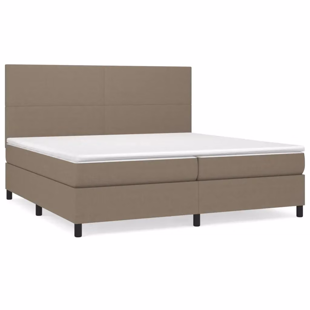 Letto Ibrido con Giroletto a Molle e Materasso vidaXL in Colore Beige e Bianco L/P/H: 200 x 200 x 128 cm – 2