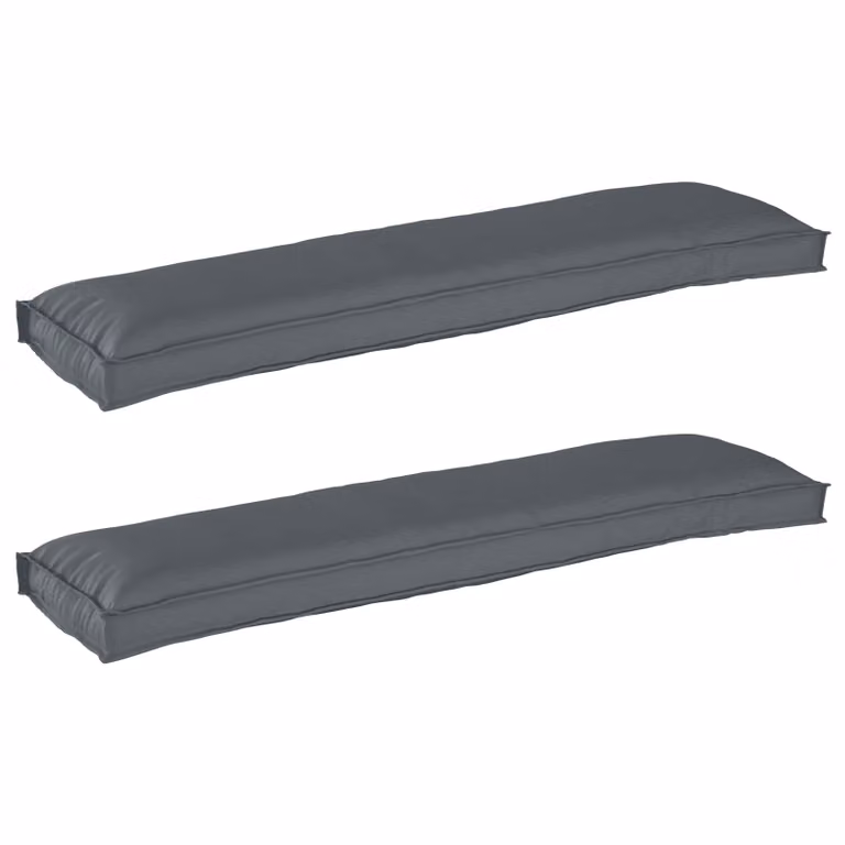 Set di 2 cuscini per pallet vidaXL in tessuto Oxford idrorepellente, colore antracite, L/P/H: 150 x 150 x 40 cm