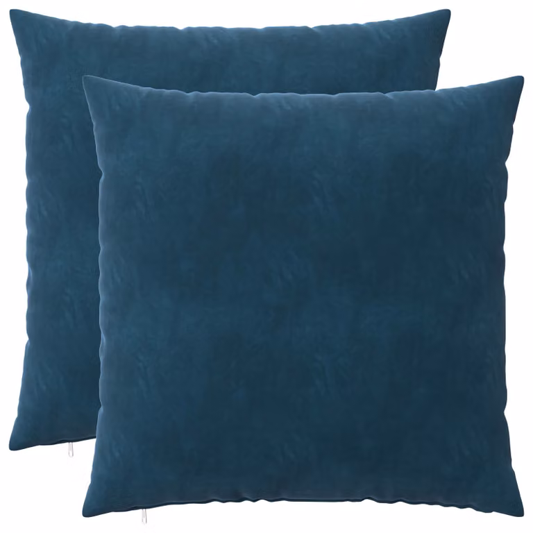 Set di 2 cuscini HEERLEN vidaXL in velluto blu, L 60 x P 60 x H 60 cm