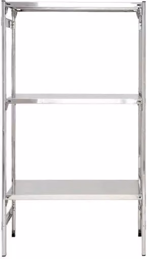 Scaffalatura per alimenti professionale Castellani Shop in acciaio inox color argento con piani lisci e forati a incastro L: 80 cm, P: 60 cm, H: 150 cm