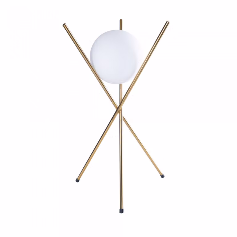 Lampada da tavolo a tre gambe XENA in ottone e bianco, 1xE27x20W, metallo, dimensioni: 60x35x35 cm, IP20, Maxlight