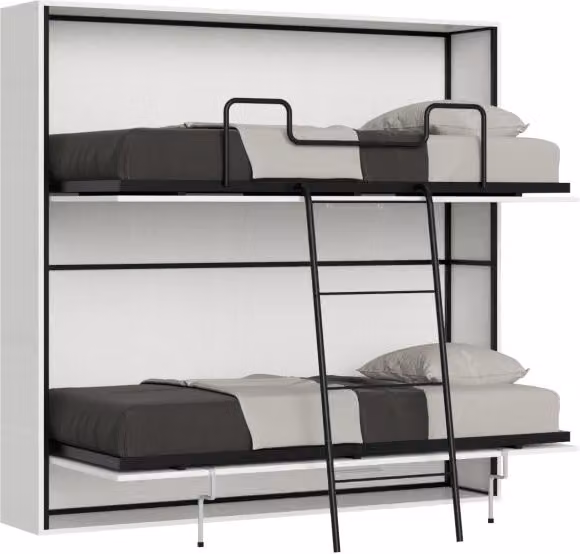 Letto Singolo a Scomparsa Orizzontale Kando GIORDANOSHOP Bianco L: 106 cm, P: 200 cm, H: 191 cm – 1