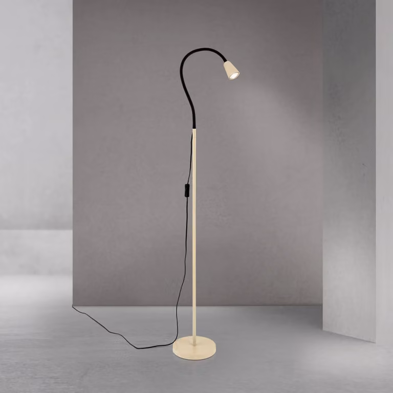 ORION Lampada da terra Dotty, Crema / Ambra, Soggiorno / Sala da pranzo, Metallo, Moderno, Lampada da terra