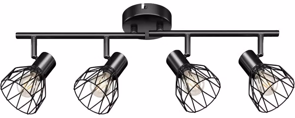 Faretto da soffitto, stile industriale, illuminazione regolabile, nero, senza lampadina