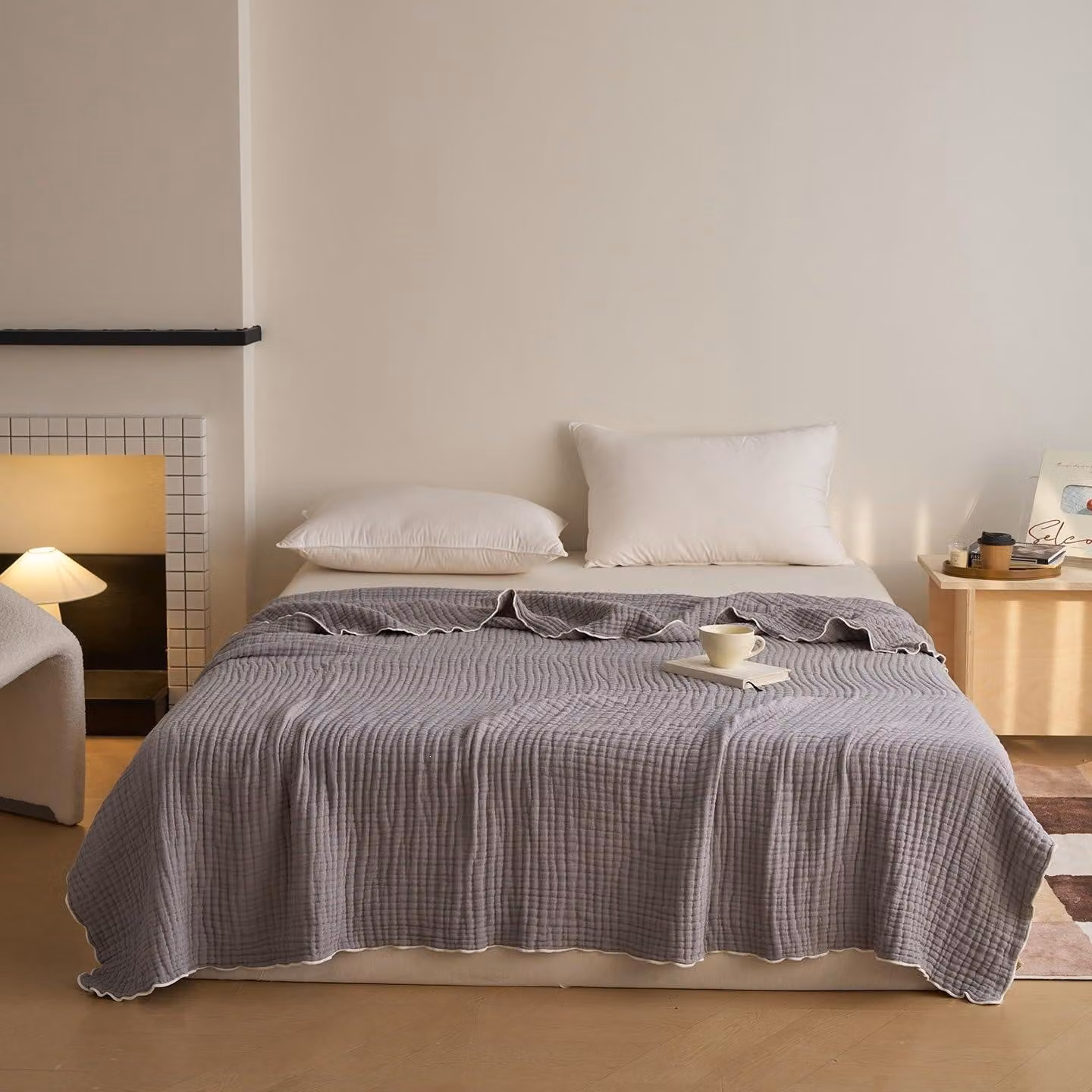 Coperta in mussola, 150x200 cm, a 6 strati, 100% cotone, estremamente morbida e piacevole al tatto