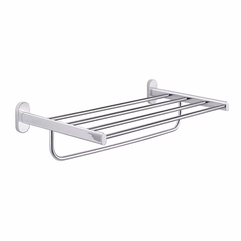 Mensola porta asciugamani doppia da muro in acciaio inox e Cromall 5335 Gedy serie FEBO Cromato