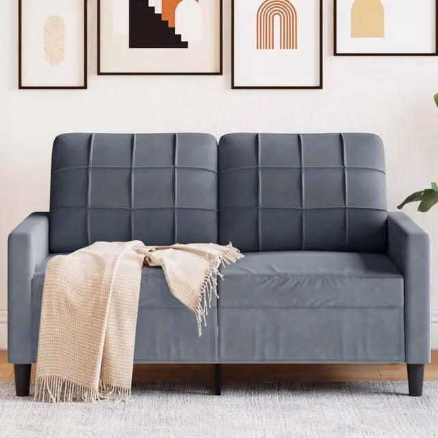 Divano a 2 Posti-Sofa 2 Posti grigio scuro 120 cm in Velluto 981595