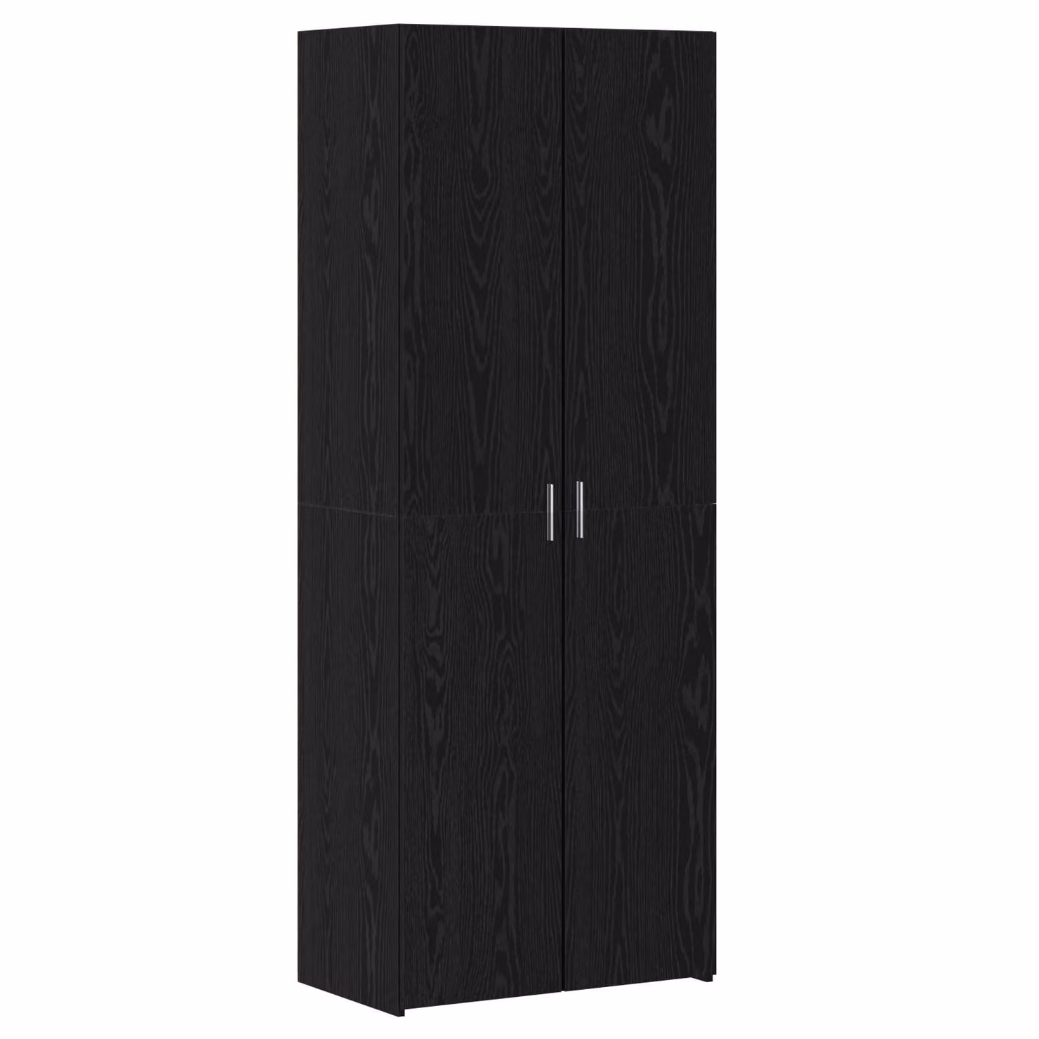 Set di 2 credenze moderne vidaXL in rovere nero con ante a battente, L: 70 cm, P: 42,5 cm, H: 185 cm – 1