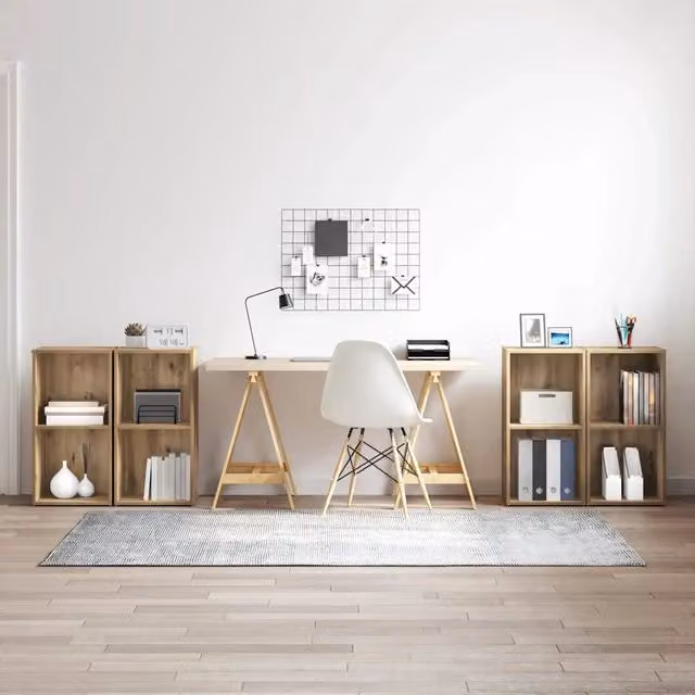 Set di 4 credenze per TV moderne vidaXL in legno rovere marrone L/P/H: 37 x 35 x 72 cm