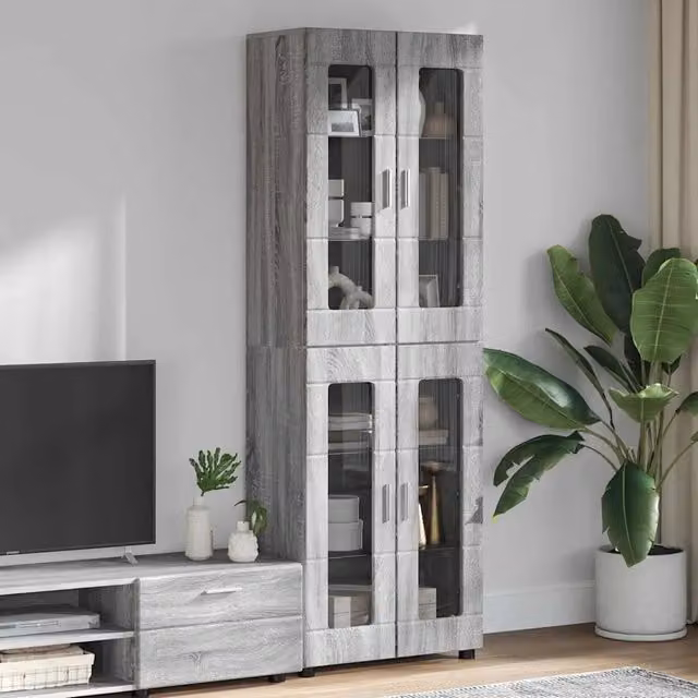Credenza FLORIN 60 x 35 x 182 cm Grigio Sonoma 3397910