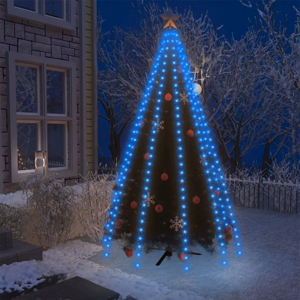 The Living Store Rete luminosa per albero di Natale con 250 LED blu 250 cm