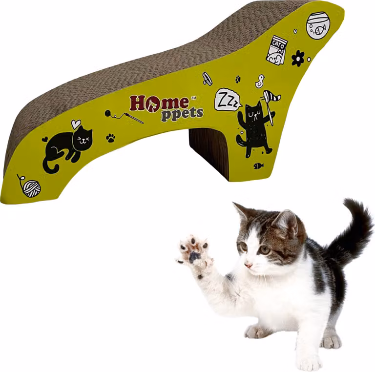 Tiragraffi in cartone per gatti Gioco in cartone con erba gatta 47x17x25 cm Poltrona Lair