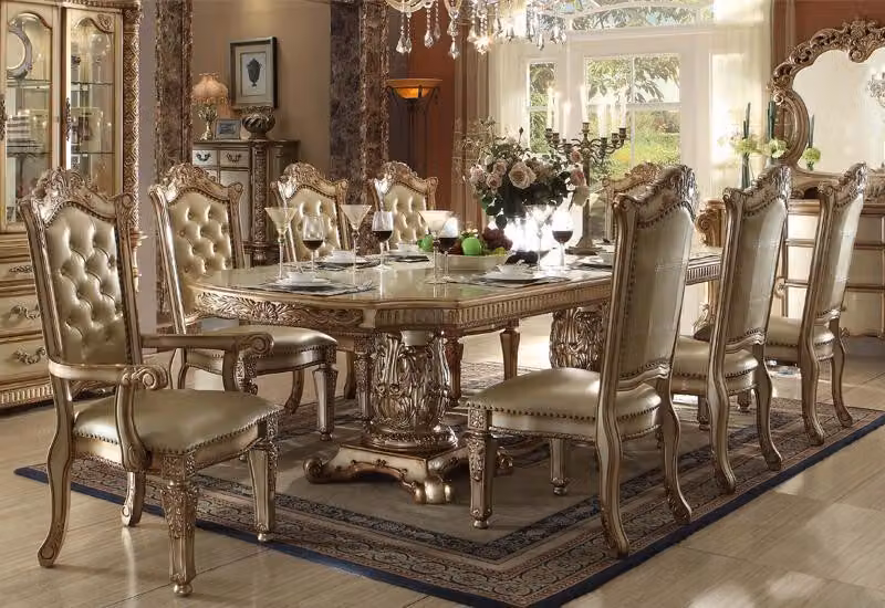 Barock Antik Stil Esstisch Tisch Echtes Holz Klassische Designer Tische Rokoko
