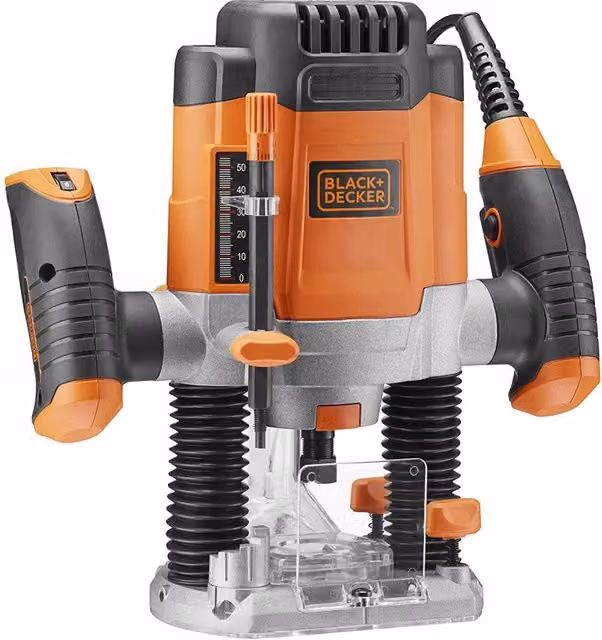 Fresatrice Black+Decker KW1200E arancione da banco con potenza di 1200 W