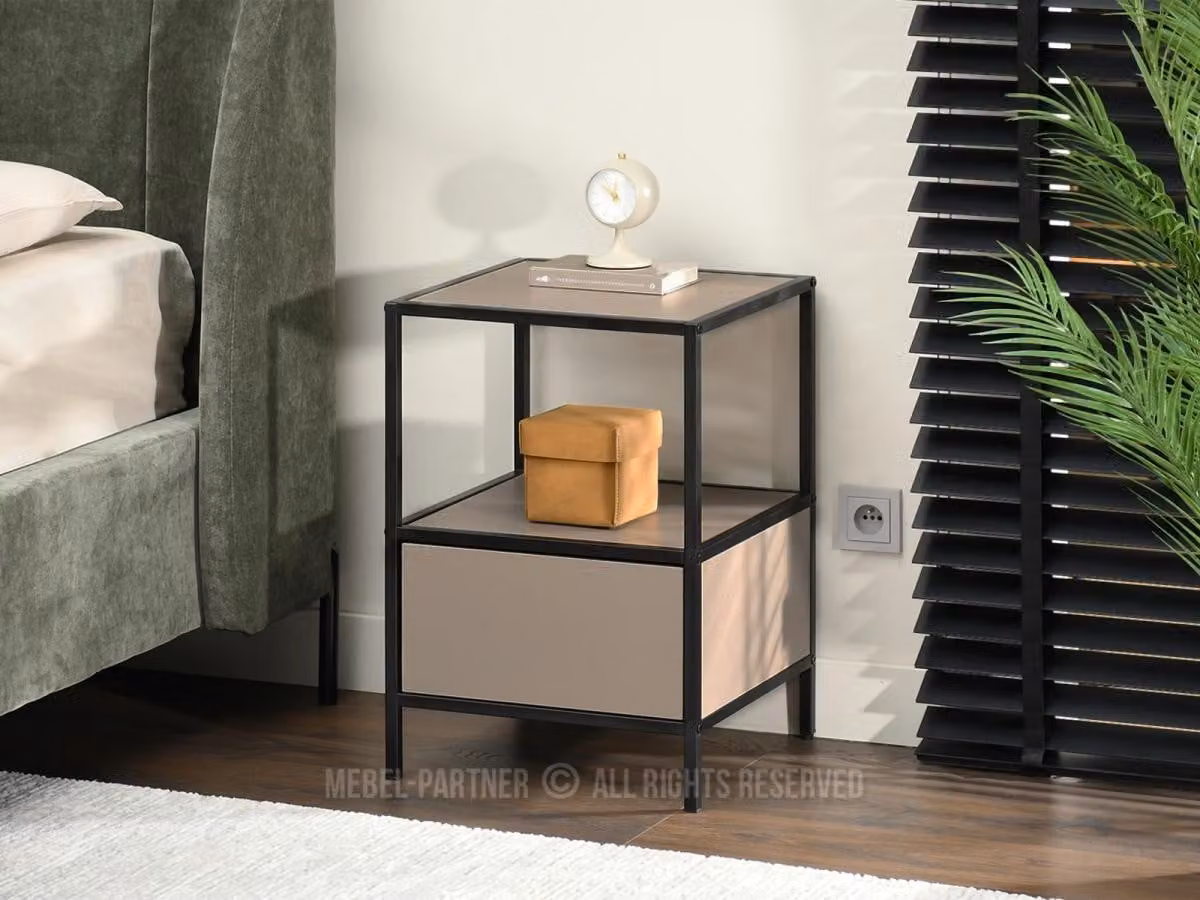 Comodino MAIRA - beige/nero