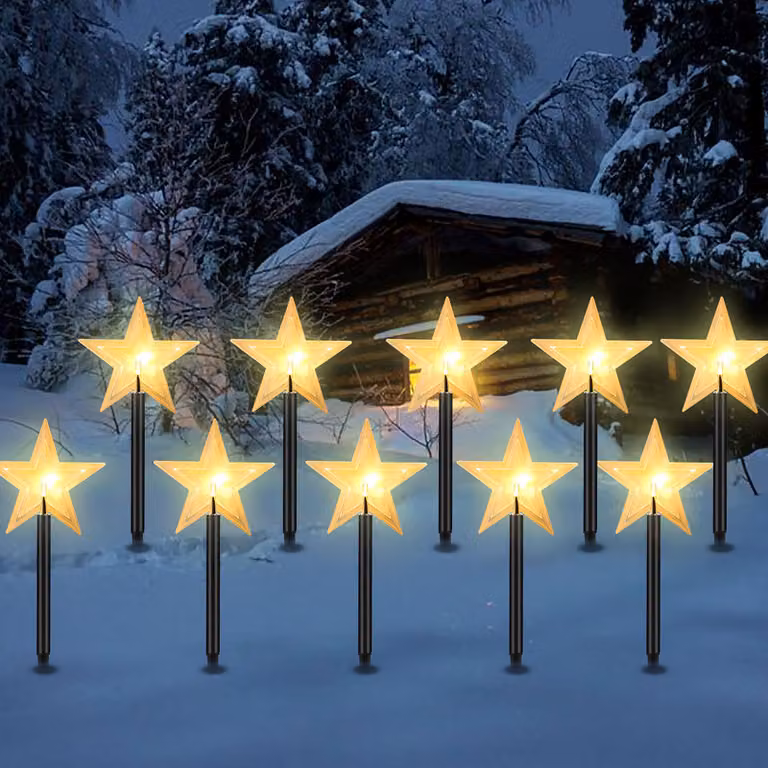 Jopassy LED bastoni luminosi stelle set di 10 stelle luci di Natale Albero di Natale luci fiabesche
