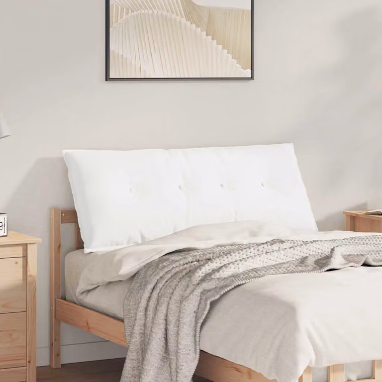 Cuscino per schiena vidaXL Bianco in tessuto con rivestimento rimovibile L 120 x P 19 x H 50 cm