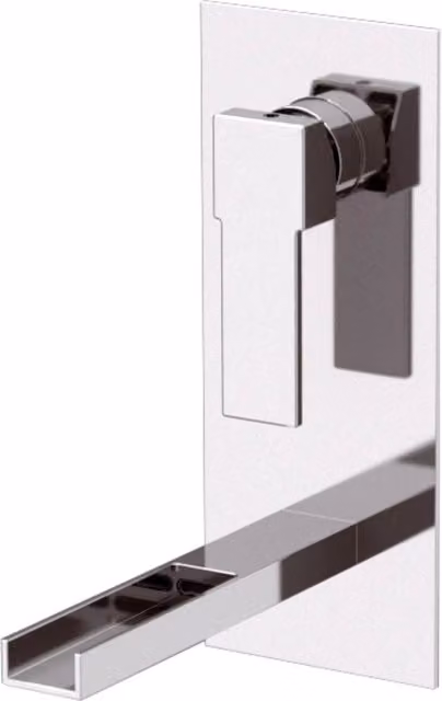 Rubinetto ad incasso per lavabo con piastra cromata serie qubika cascata