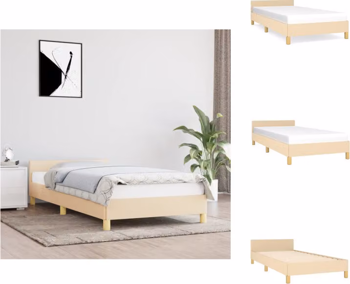 vidaXL Struttura letto con testiera in tessuto crema 80x200 cm - Letti e strutture letto